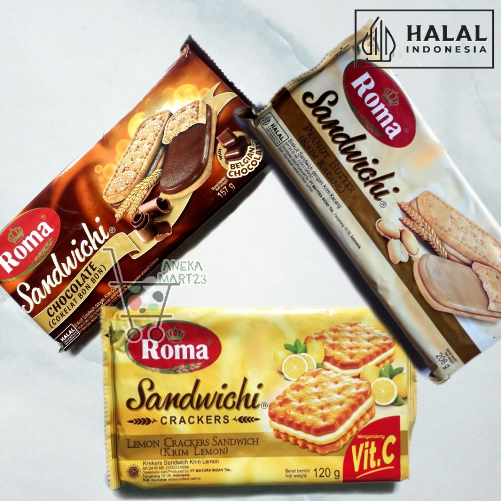 

ROMA SANDWHICHI KRIM COKLAT KACANG LEMON CREAM Exp.>Nov 2025