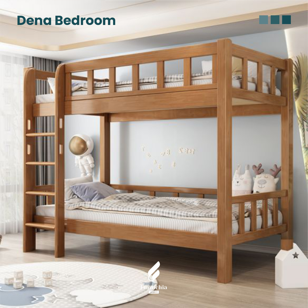 Ranjang tidur anak tingkat kayu jati, Kamar tidur tingkat jati jepara, Ranjang susun kayu jati,