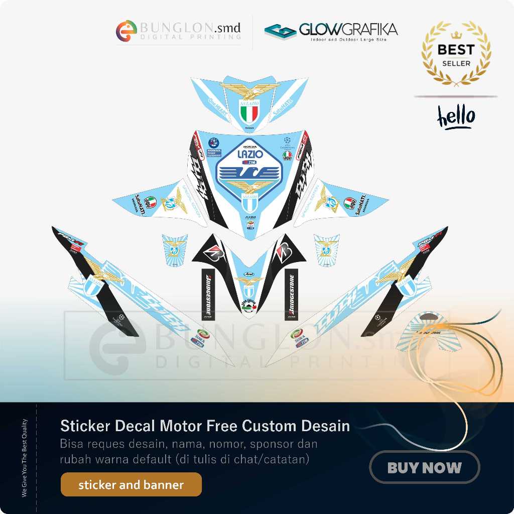 DECAL STIKER MOTOR CUSTOM HONDA VARIO OLD EDISI LAZIO FC