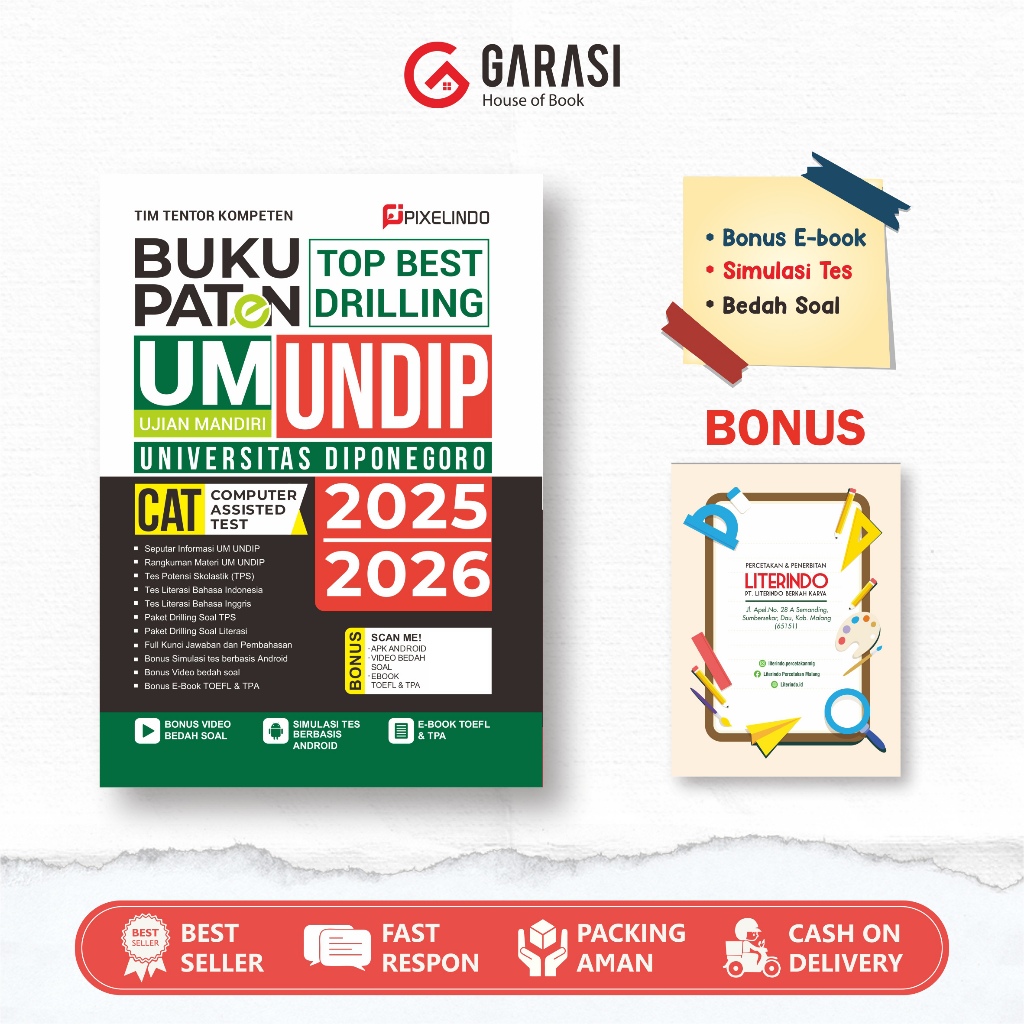 BUKU PATEN BEST DRILLING UJIAN MANDIRI UNDIP 2025-2026