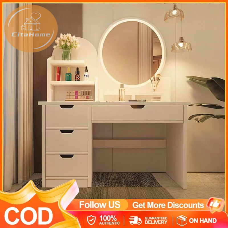 Organizer Meja Rias Terintegrasi Meja Kecil Meja Rias Kamar Tidur Minimalis Modern Ins（Setelah Penju