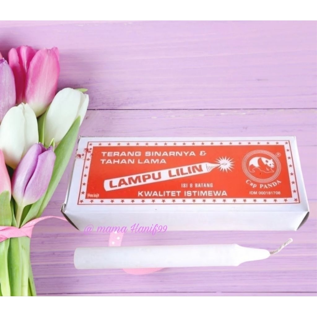 Lilin Putih Cap Panda Besar isi 8 batang