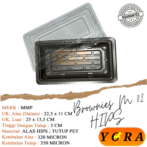 [50 PCS] Mika Brownies M + tutup / Tray Brownies Medium Tebal Tahan Panas / Tray Kue Brownies Sedang