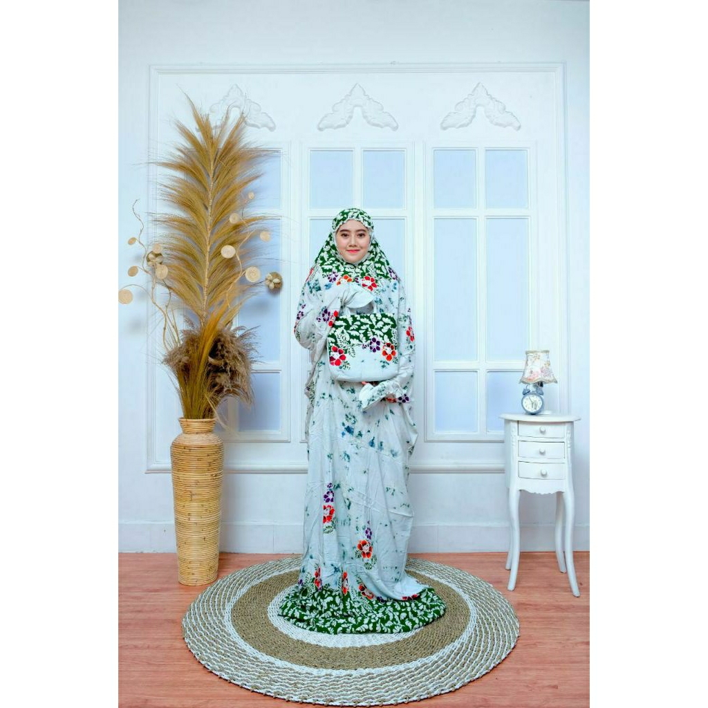 Ready Mukena Dewasa Terusan Rayon Super Premium Batik Cap Dewasa by Zialova