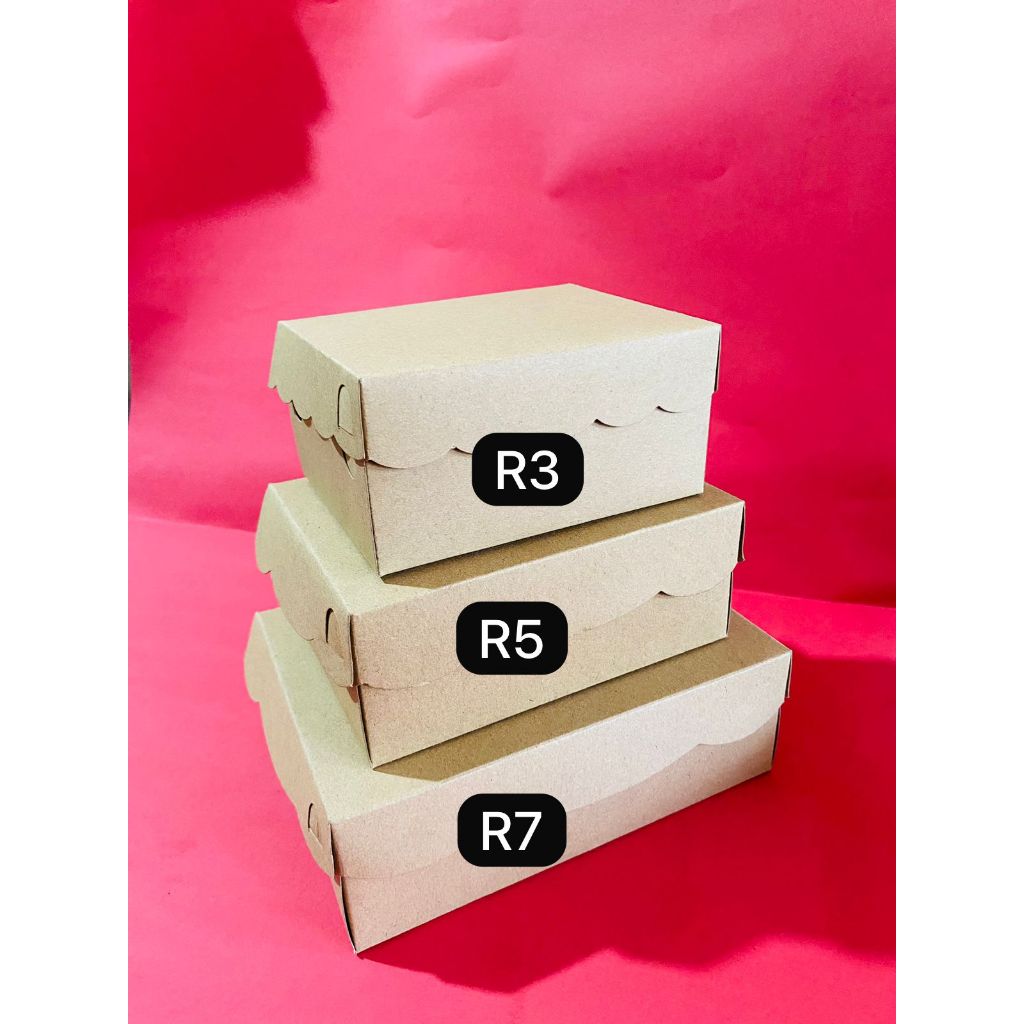 Kotak Dus Kraft Coklat/Kotak Dus Kue/Kotak Dus Snack/ Kotak Dus Renda Coklat Uk R3/R5/R7