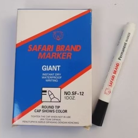 

(SF12 - Satuan) Spidol Permanen Permanent Marker Instan Dry Waterproof Writing Safari Brand