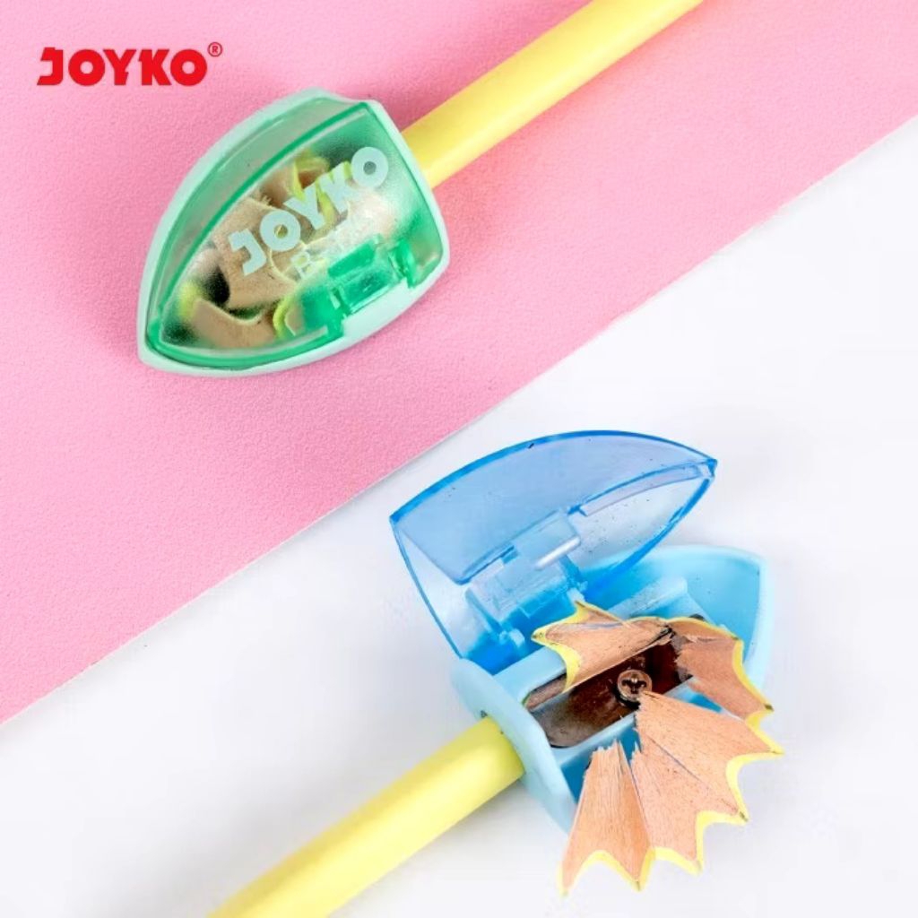 

Rautan Pensil Joyko 1 Lubang | Sharpener Plastik Tajam | Serutan Pensil Warna Random