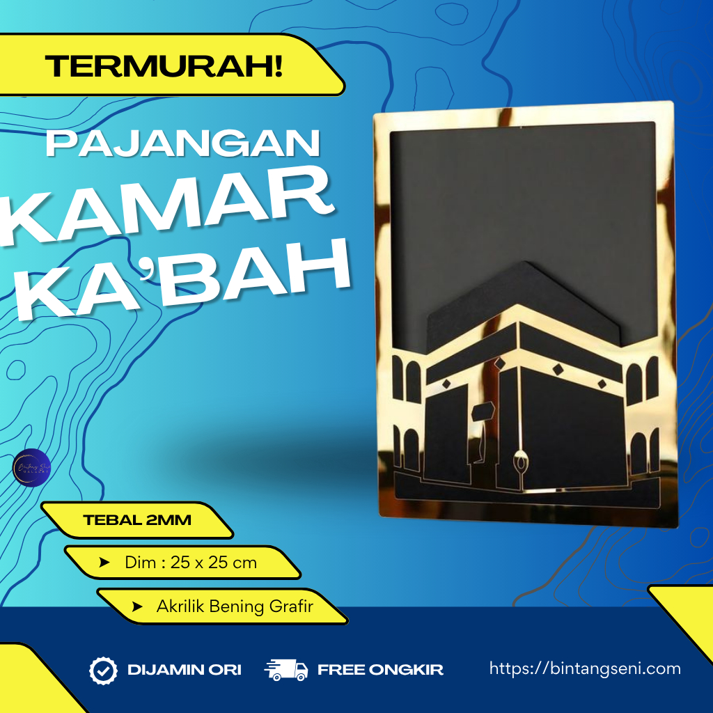 Pajangan Hiasan Dinding Kamar Gambar 3 Masjid Kabah Masjid Nabawi Al Aqsa Kaligrafi Akrilik Acrylic