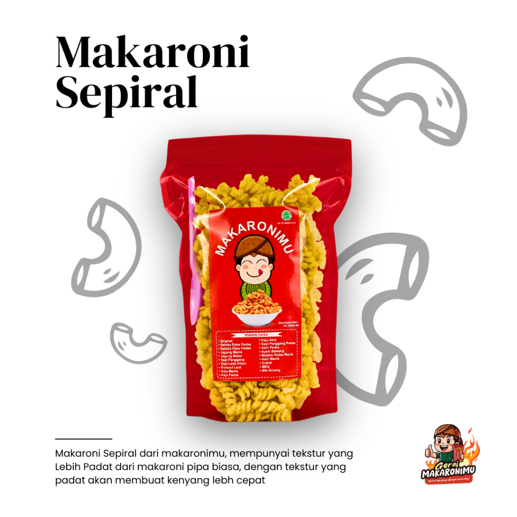 

Gerai Makaronimu | MAKARONI SEPIRAL | Makaroni Pedas / Makaroni Pedas Daun Jeruk / Chili Oil