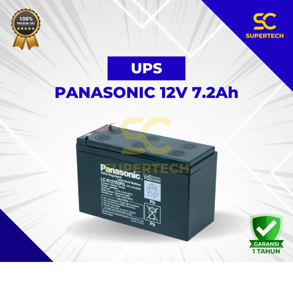 BATERAI UPS PANASONIC 12V 7.2Ah ORI