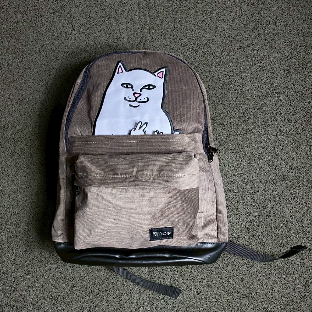 BACKPACK TAS GENDONG RIP N DIP CORDUROY COKELAT MUDA