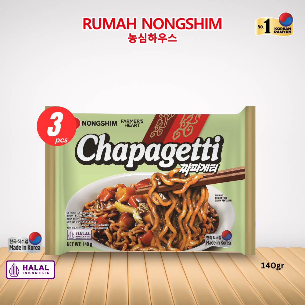 

Bundling TIGA - Chapagetti ORIGINAL [140 gram x 3 pcs] Instant Jajangmyeon Noodles Asli dari Korea