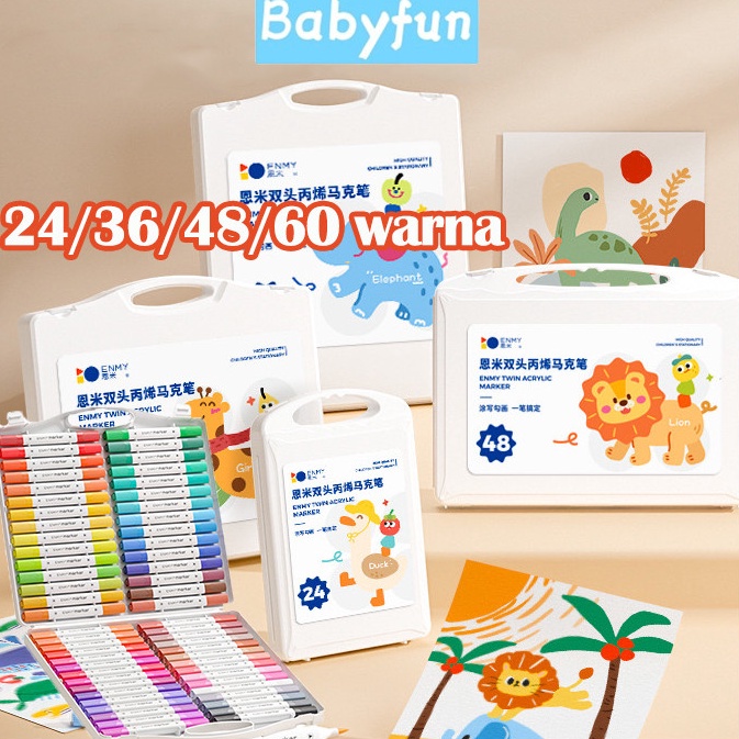 

KODE O67Z Ready StockSpidol Warna Set 243668112 Spidol Brush Pen 2 Tips Spidol Set Marker Drawing Pen