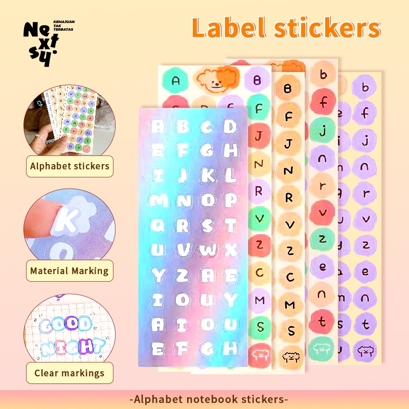 

[READY] Nextsy Stiker alfabet Inggris berwarna-warni yang lucu