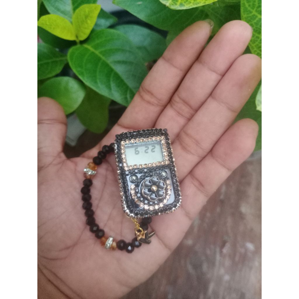 ZK-COLLECTION TASBIH DIGITAL DIAMOND HITAM JAM TIPE 405