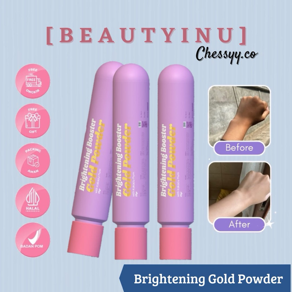 [ READY‼️] BPOM BEAUTYINU BRIGHTENING BOOSTER GOLD POWDER | SERBUK PEMUTIH BADAN | NEW FORMULA & NEW