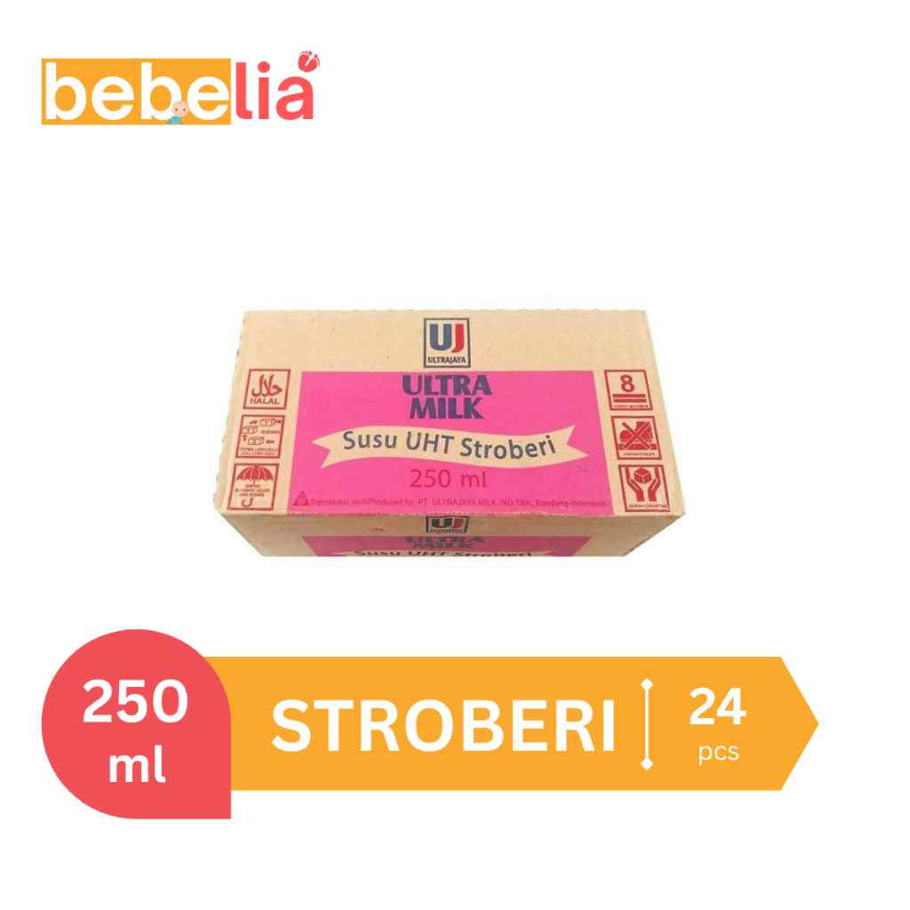 

Ultra Milk Susu UHT Stroberi 250 ml 1 dus isi 24 pcs