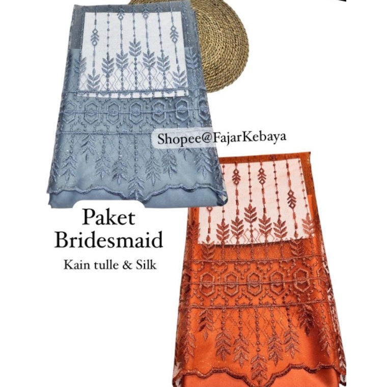 Kain Bridesmaid Paket  Paket Bridesmaid Dress Brokat Tile  Satin Velvet   Kain Bridesmaid  Seragam B