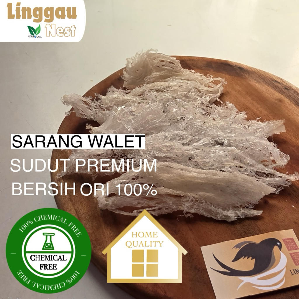 Sarang walet SUDUT Kotor/Bersih Ori100%, harga per 1 gram