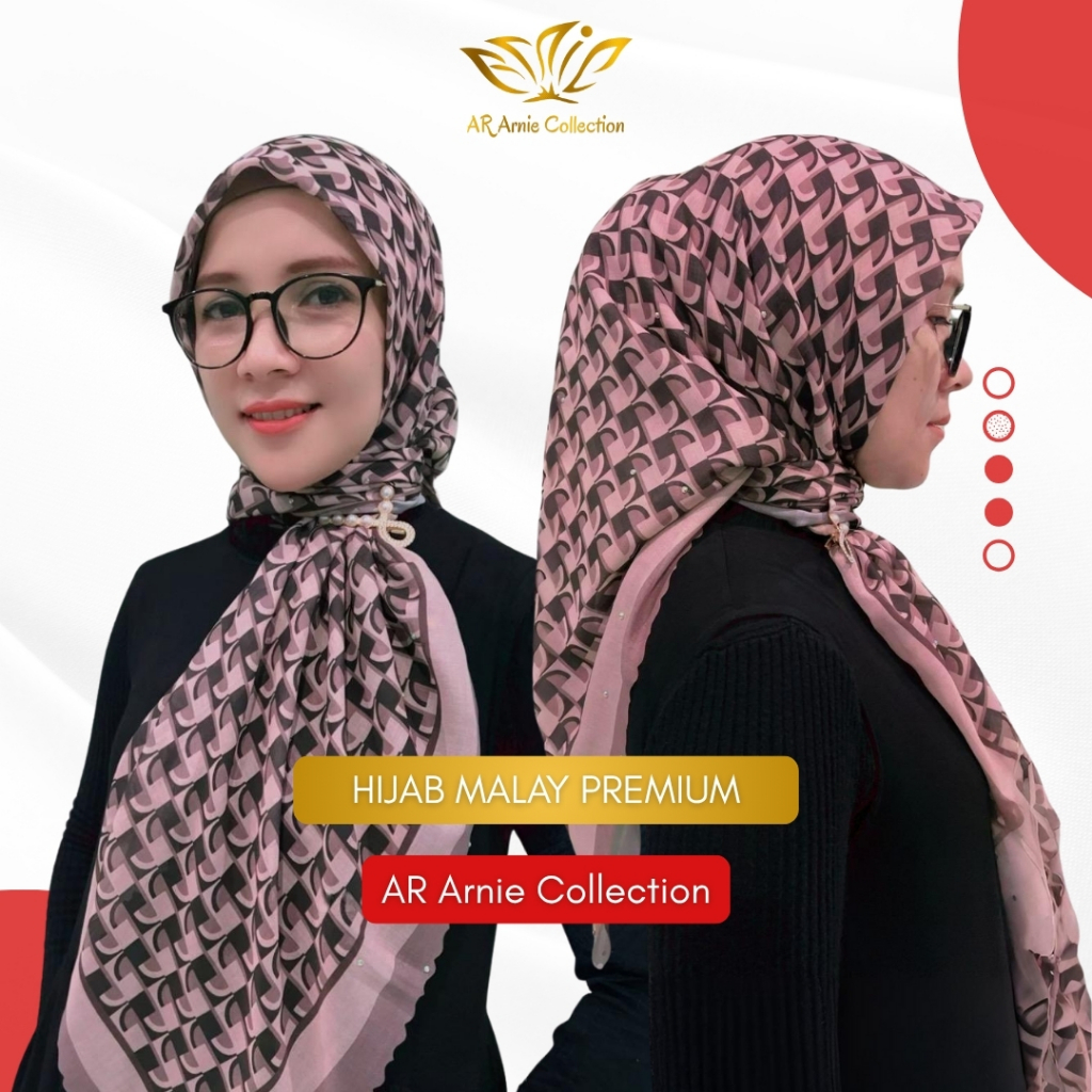 Hijab Malay Premium Motif Gucci – Kerudung Segi Empat 110x110 | Voile Premium, Stylish & Nyaman Dipa