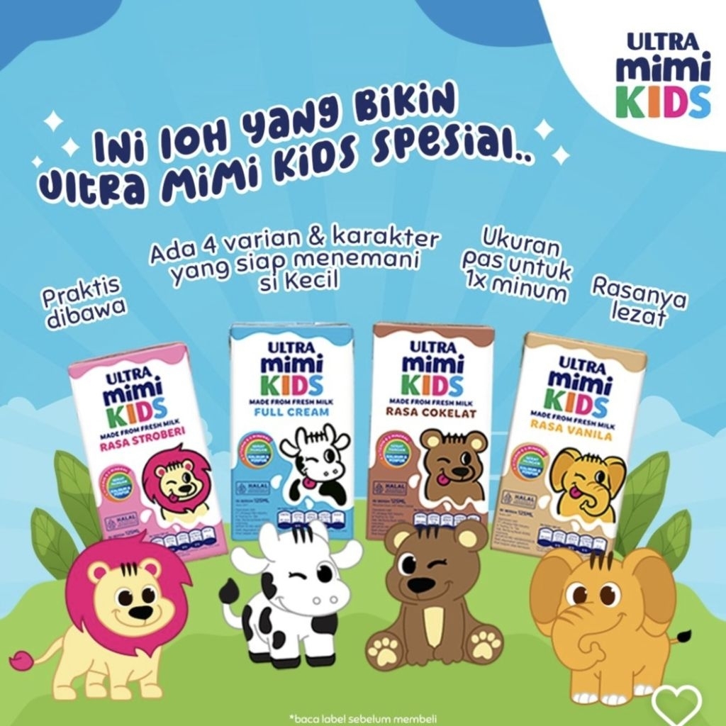 

Susu UHT Ultra Mimi Kids 125ml All Varian per 1 pcs