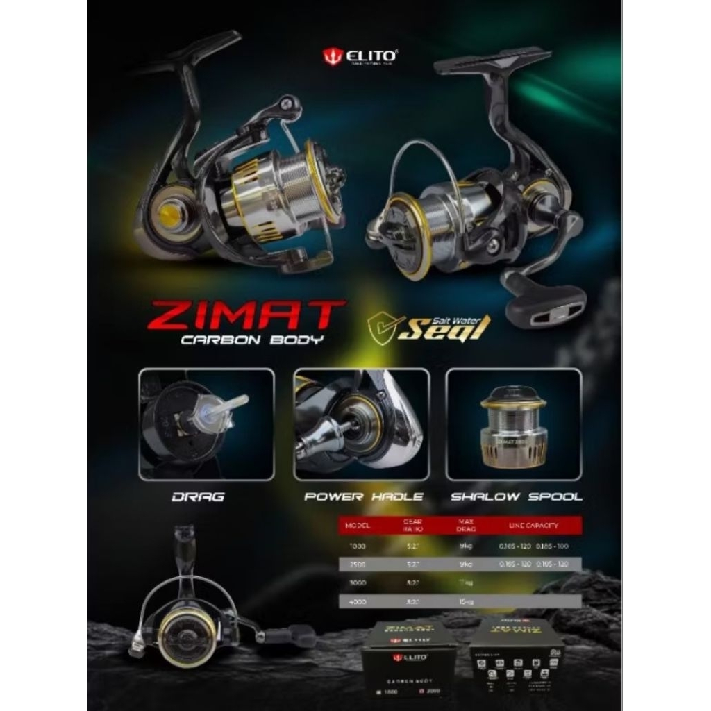 REEL ELITO ZIMAT CARBON BODY PH RINGAN