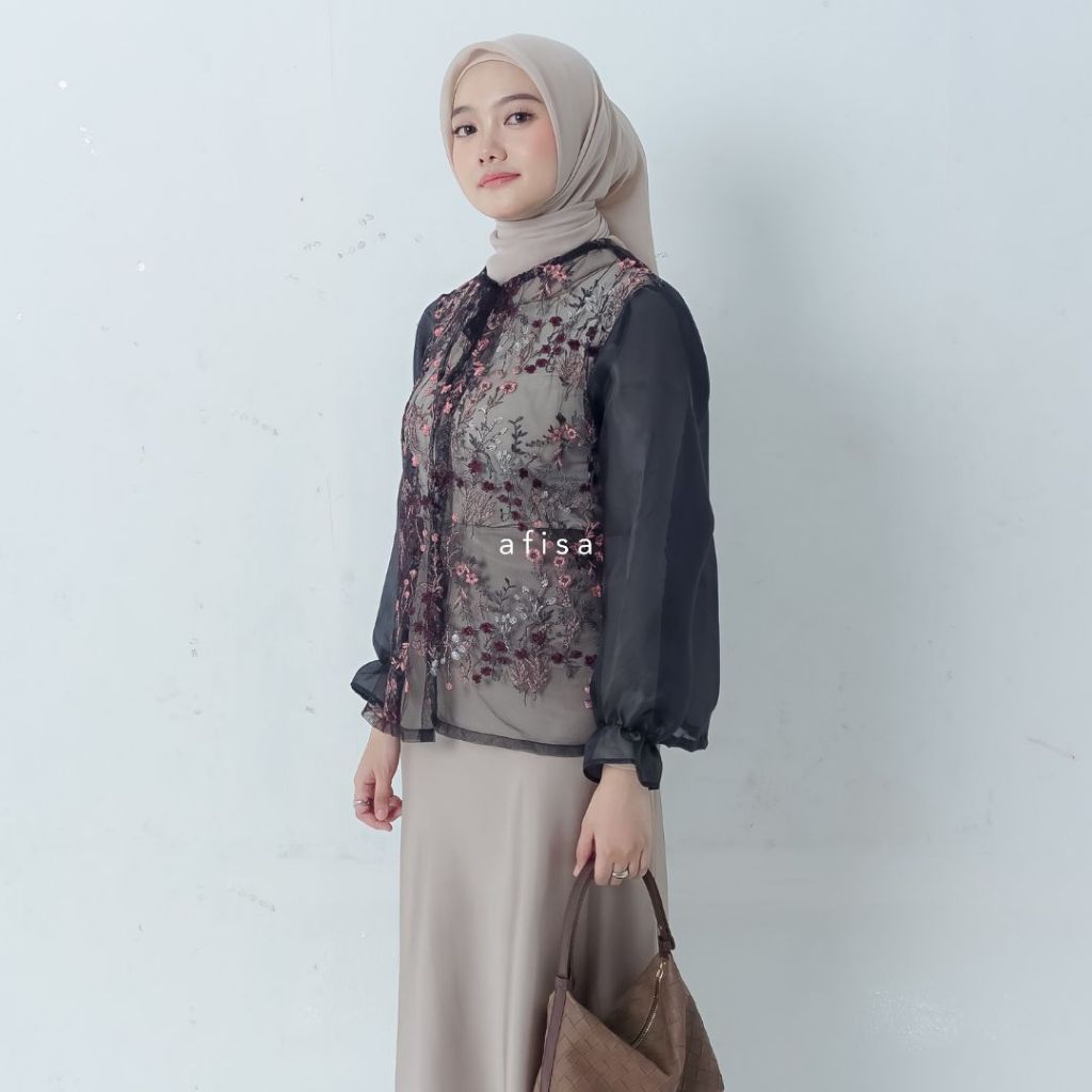 Nala Outer - Outer Bordir Bunga - Outer Organza