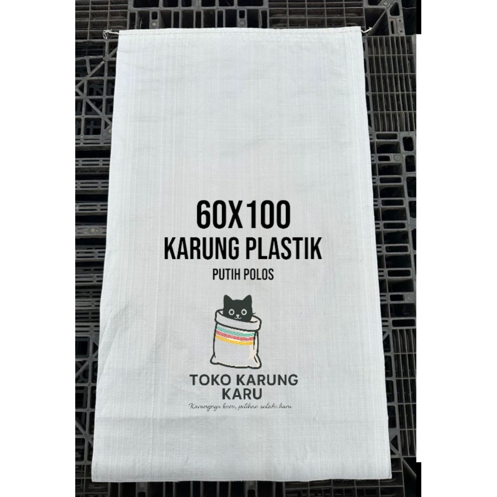 Karung Plastik Baru 60x100 Putih Polos - Untuk Berat 25-50kg