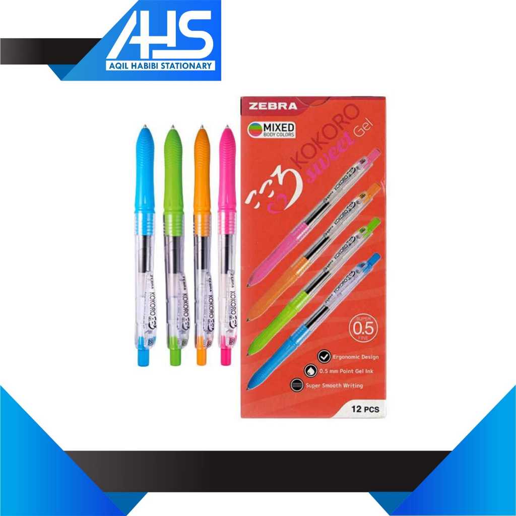 

Zebra Pulpen Kokoro Black 12 Pcs / Kokoro Sweet 1 Lusin (Tinta Hitam)