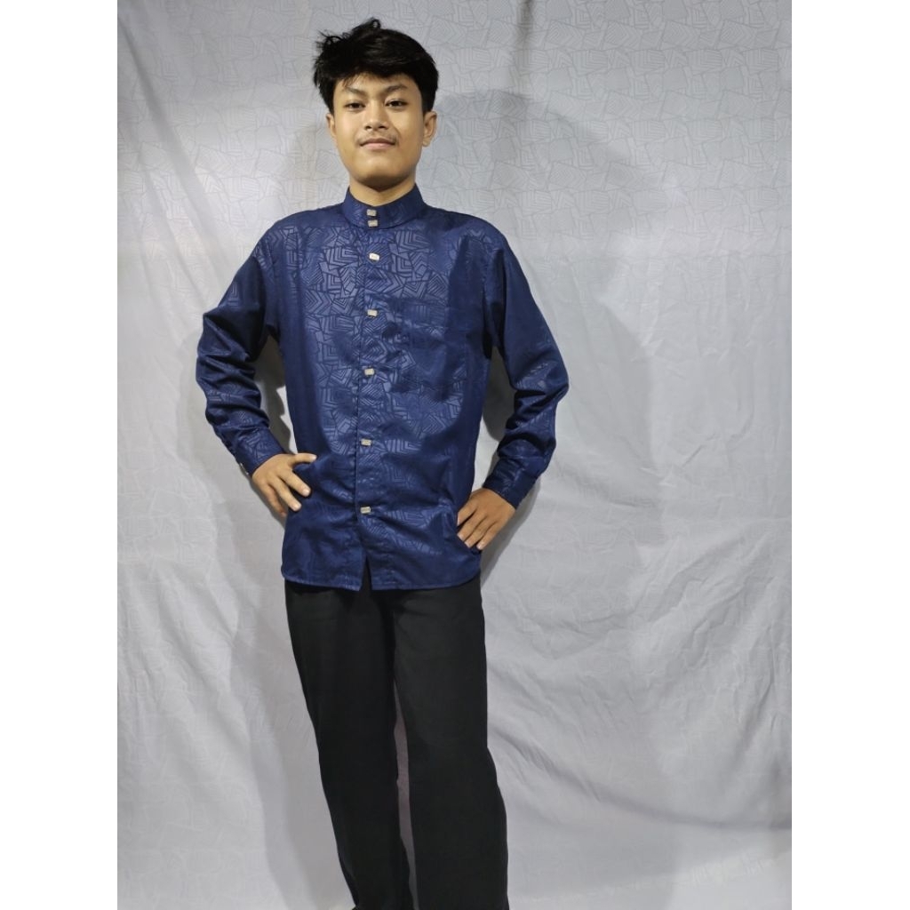 Kemeja koko Kemko sultan Baju koko pria dewasa Lengan panjang Kain embos Sultan premium