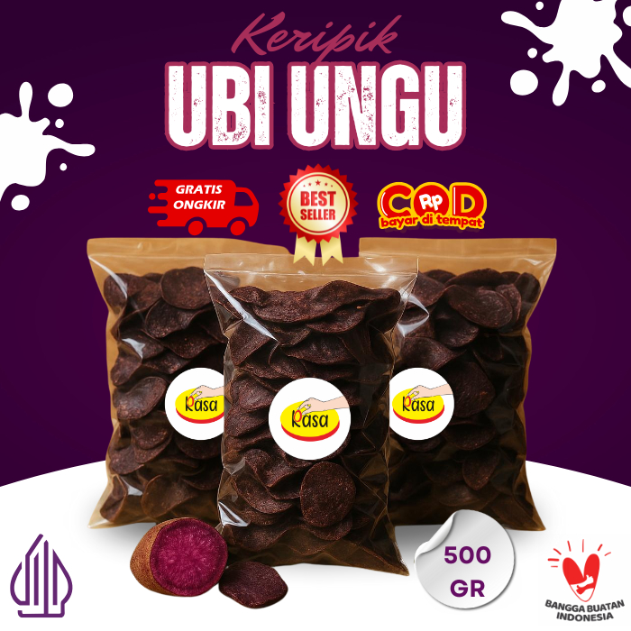 

Keripik Ubi Ungu Wijen 500gr RASA BANDUNG | Snack Tradisional Sehat Kriuk Gurih Ubi Ungu Cemilan Enak