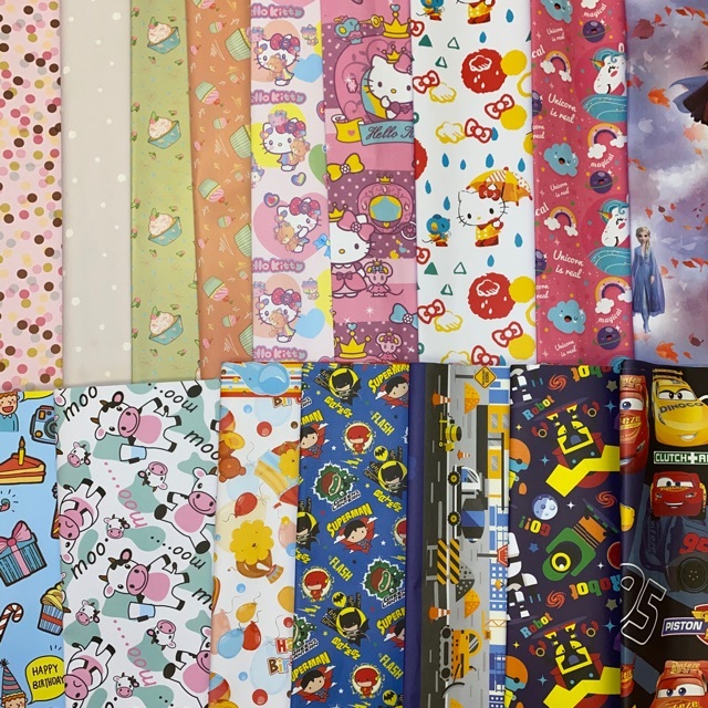 

Kertas kado karakter perpck isi 10pcs (Osorisfunshopp)