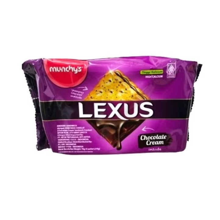 

Munchys LEXUS Sandwich Chocolate Cream 76GR (4 sachet @19GR)
