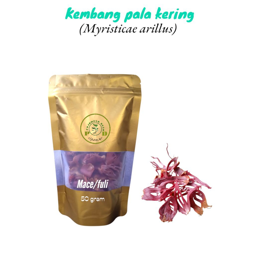 

(Myristicae arillus) mace/fuli pala/kembang pala kering 50 gram berkualitas tinggi