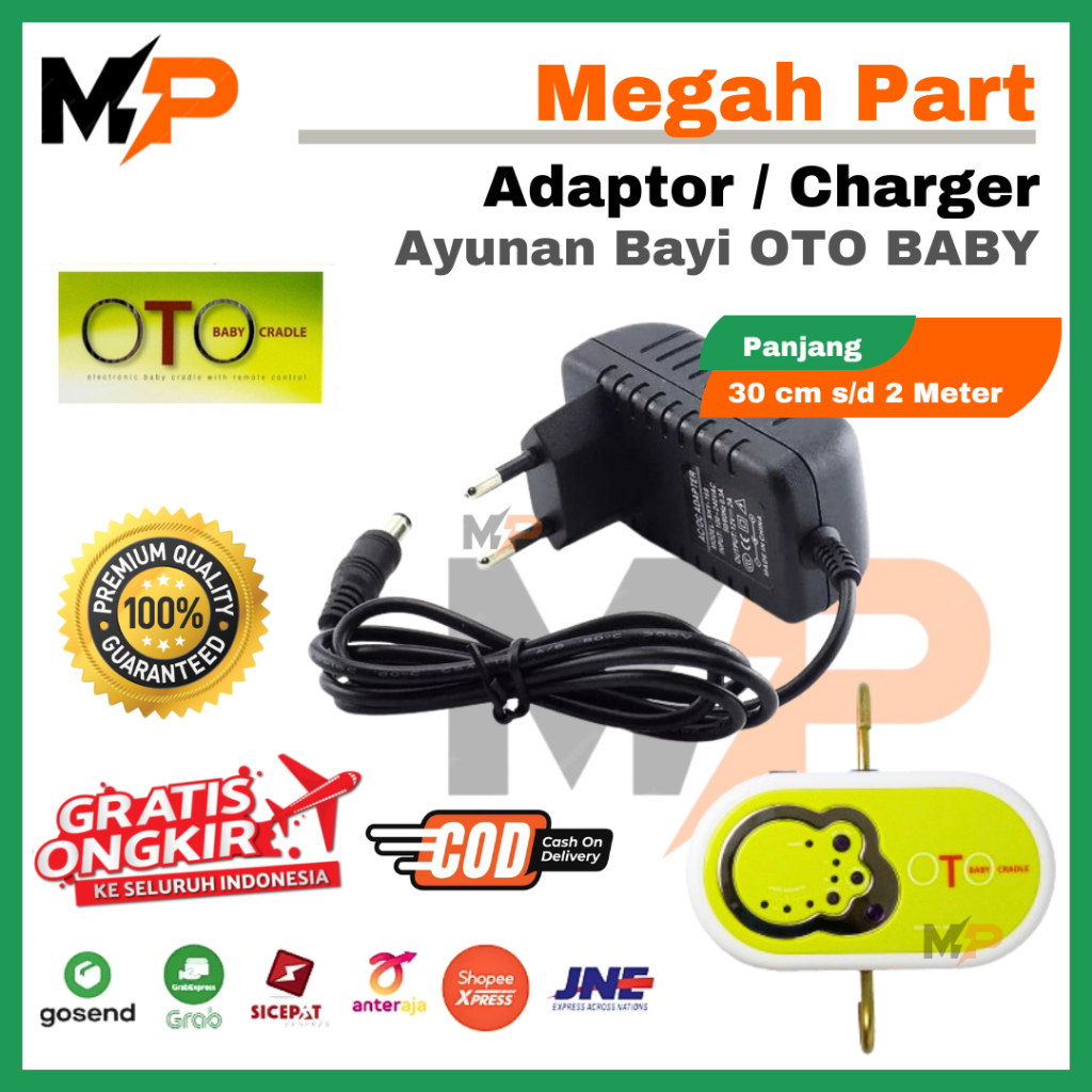 ADAPTOR AYUNAN LISTRIK BAYI OTO BABY - KABEL 2 Meter - BAGUS | CHARGER AYUNAN BAYI OTOBABY CRADLE | 