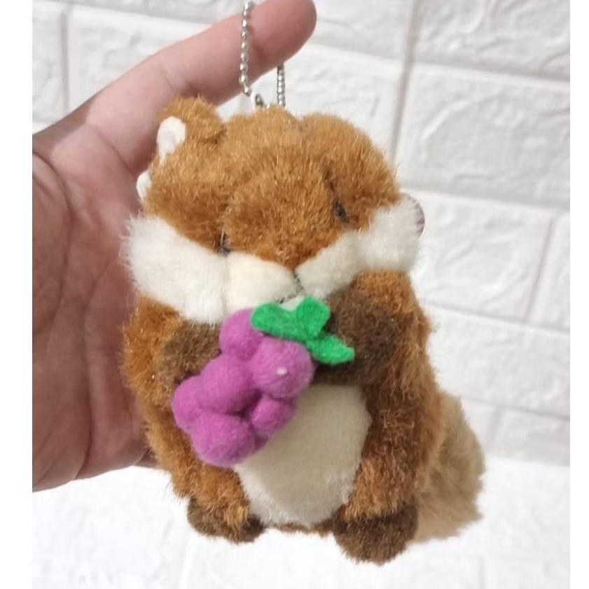 gantungan kunci tupai ganci boneka tupai hewan binatang lucu