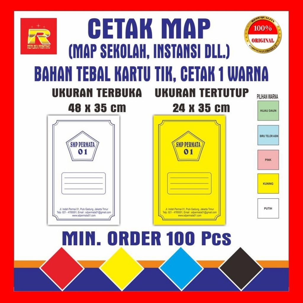 

CETAK MAP SEKOLAH, INSTANSI DLL MIN ORDER 100 PCS