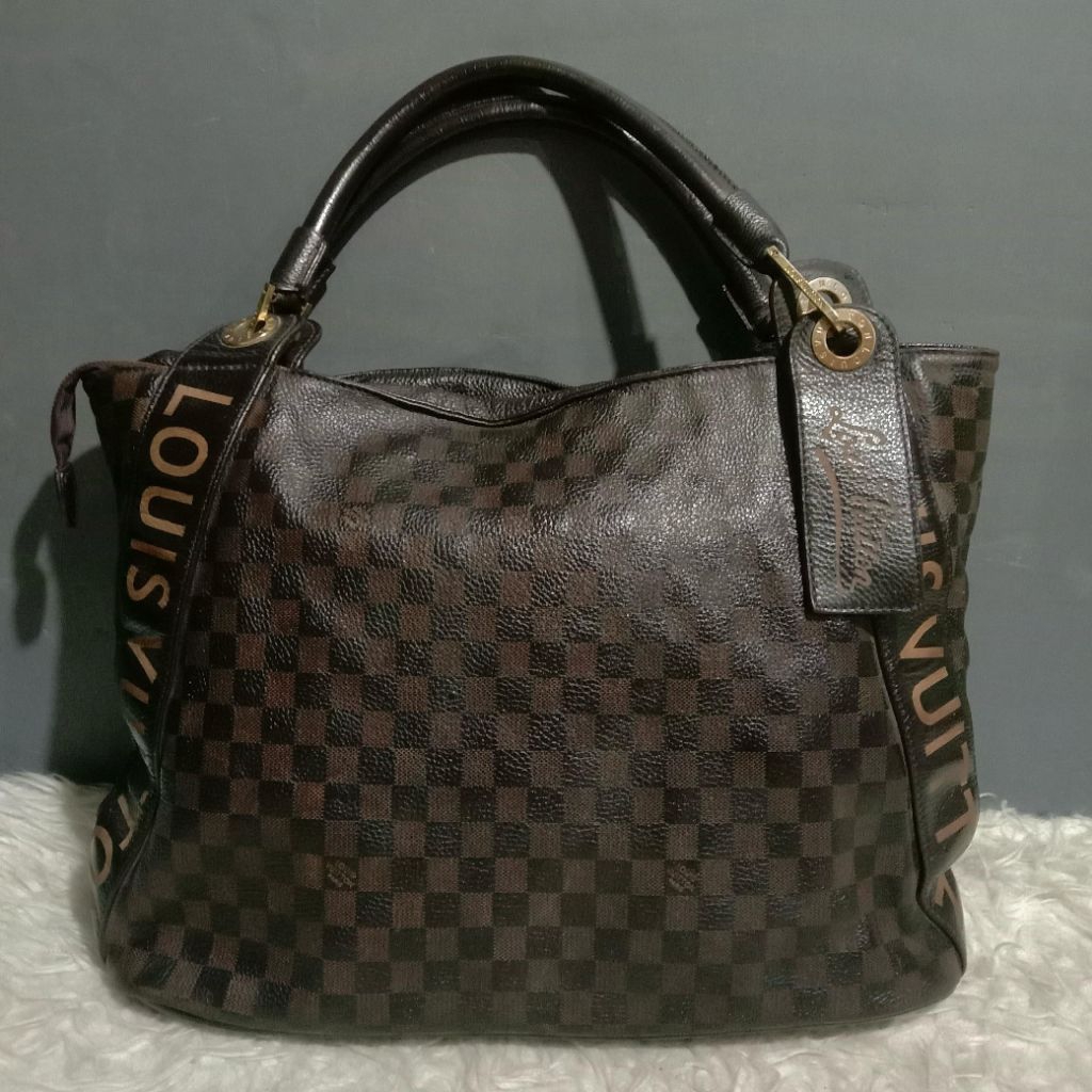 Tas Wanita Tote Bag Lvong Damier Size Besar Kulit Asli Second Branded