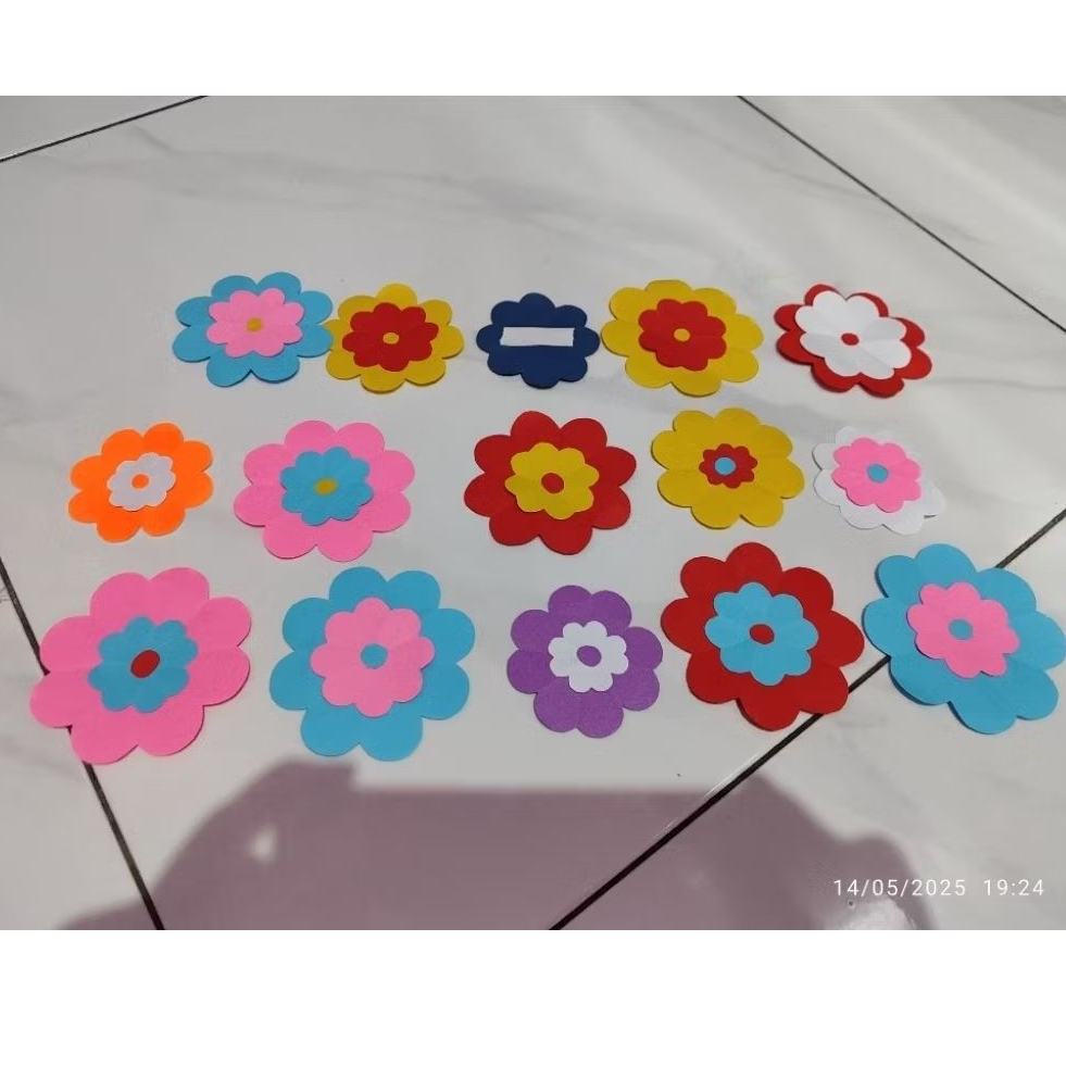 

bunga origami tempel - prakarya origami - kerajinan tangan