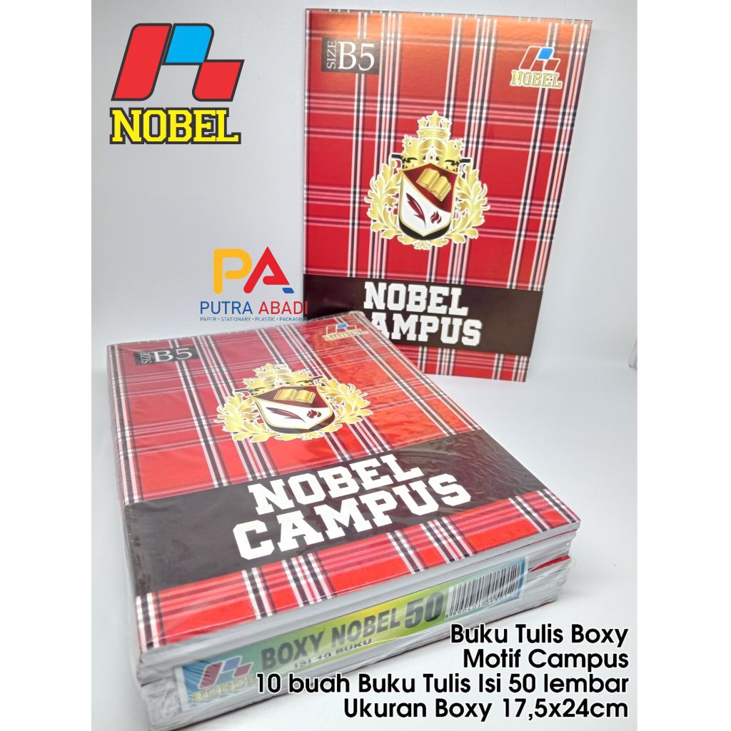 

Buku Tulis Boxy Nobel 50 Lembar Isi 10 Buku