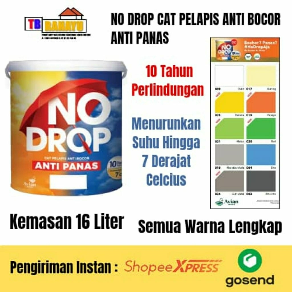 No Drop Anti Panas Tahan Cuaca - 16 Liter,  No Drop Anti Panas 1 Pail