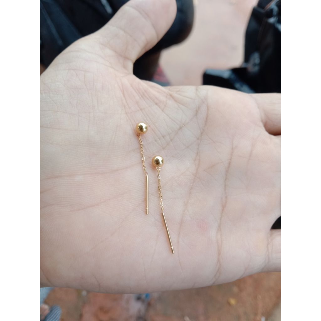 Anting Titanium Panjang Anti Karat Anti Luntur