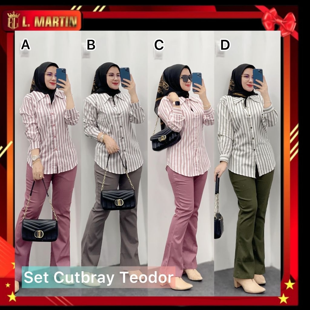 Set cutbray Teodor, set celana wanita kekinian