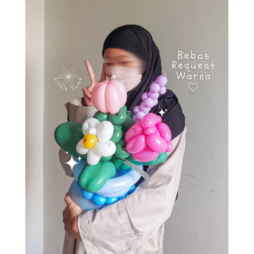 Flowers in A Pot Premium buket balon cirebon indramayu hadiah wisuda