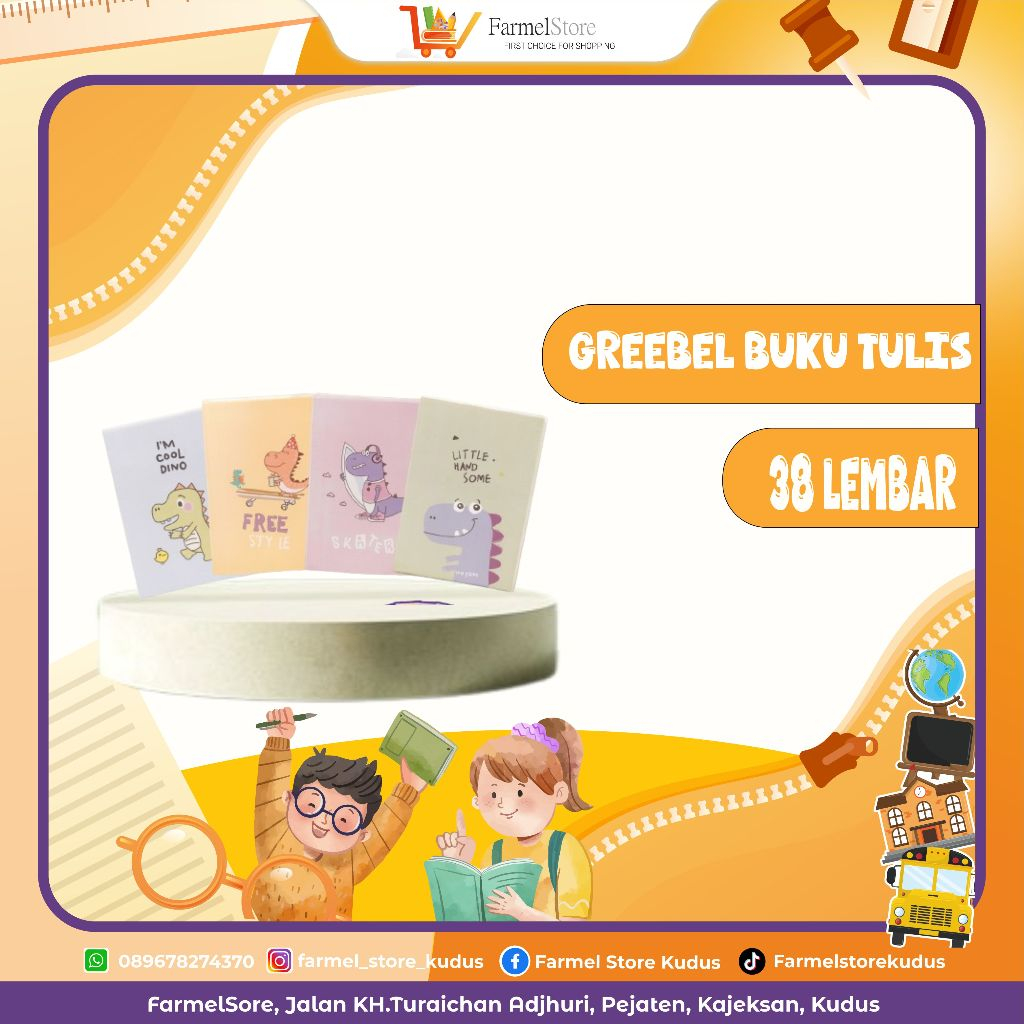 

Greebel BUKU TULIS 1PAK(Isi 10buku) 38Lembar
