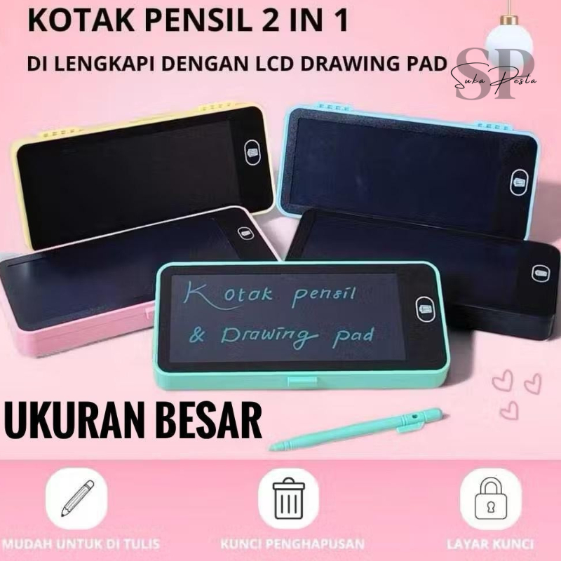 

SUKAPESTA - Tempat Pensil 2 IN 1 LCD Pad Multifungsi / Papan Tulis Kotak Drawing Kalkulator [BH-107]