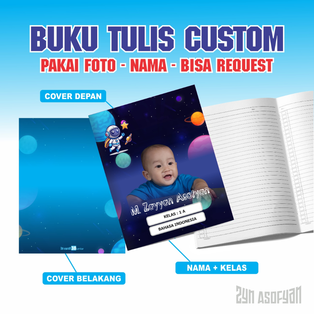 

BUKU TULIS CUSTOM SEKOLAH BISA REQUEST FOTO NAMA DAN PELAJARAN | BUKU GIFT SOUVENIR ANAK