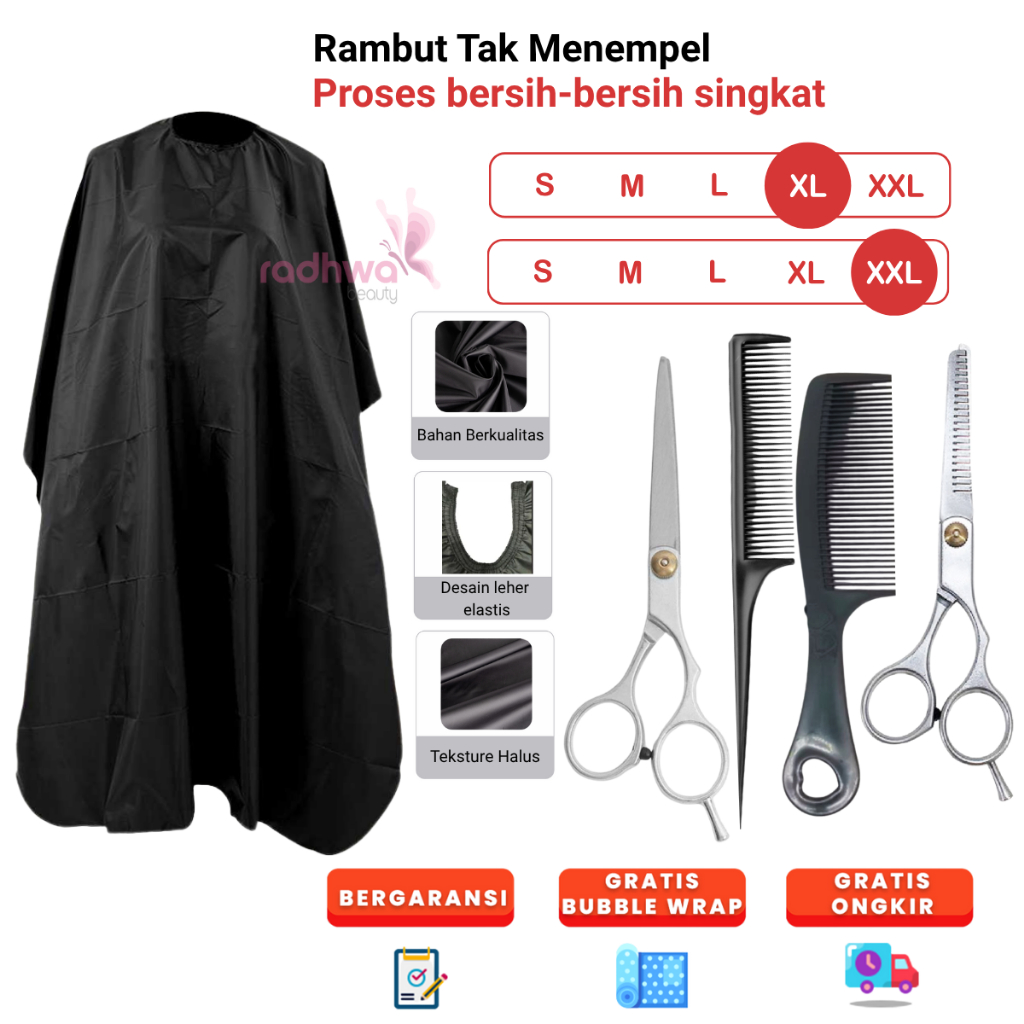 Kain Jubah Apron Kip Kep Pangkas Rambut Salon Barbershop Dewasa Anak-anak