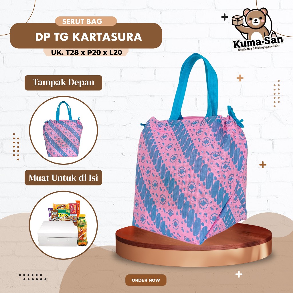 

KUMASAN Tas Hajatan Tas Nasi Kotak Goodie Bag Tasyakuran Tas Besek Tas Spunbond 28x20x20