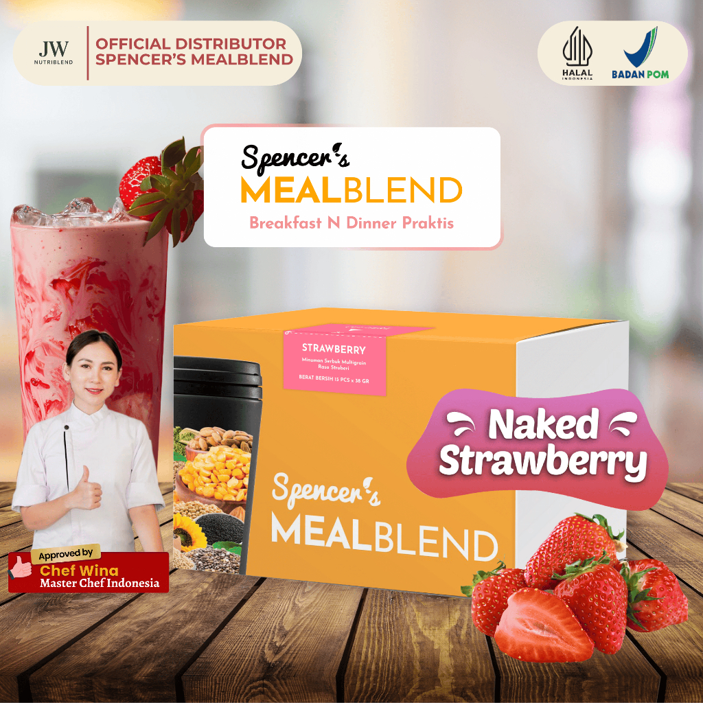 

Spencer's MealBlend Naked Strawberry | Multigrain Slimming Meal Replacement Solusi Langsing Sehat
